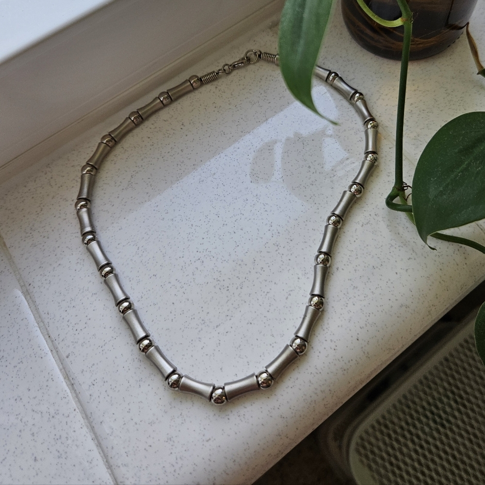 silver ball grunge 90s y2k goth skater indie urban boho chunky necklace